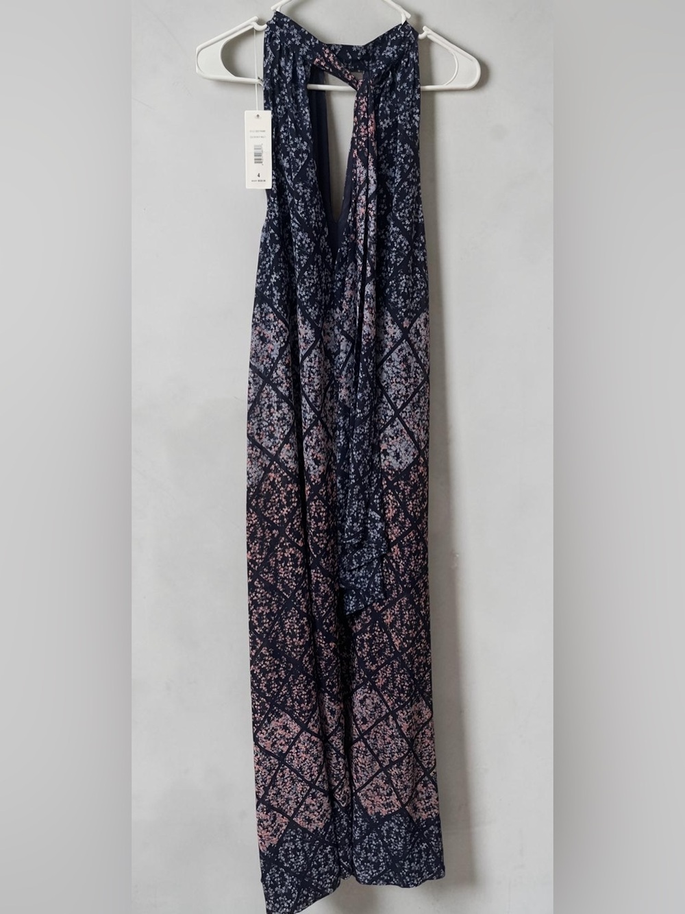 Erin fetherston  navy with diamond pattern and floral size 4  nwt